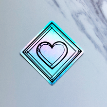 Load image into Gallery viewer, Holographic Frosted Glass Heart Sticker