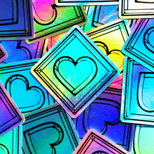 Load image into Gallery viewer, Holographic Frosted Glass Heart Sticker