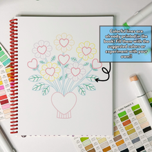 Load image into Gallery viewer, Hearts Color By Lines Coloring Book