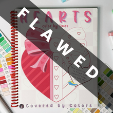 Load image into Gallery viewer, FLAWED Hearts Color By Lines Coloring Book
