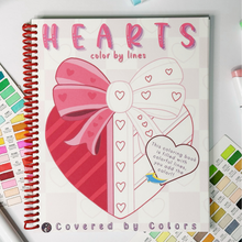 Load image into Gallery viewer, Hearts Color By Lines Coloring Book