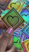 Load and play video in Gallery viewer, Holographic Frosted Glass Heart Sticker