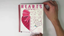 Load and play video in Gallery viewer, Hearts Color By Lines Coloring Book