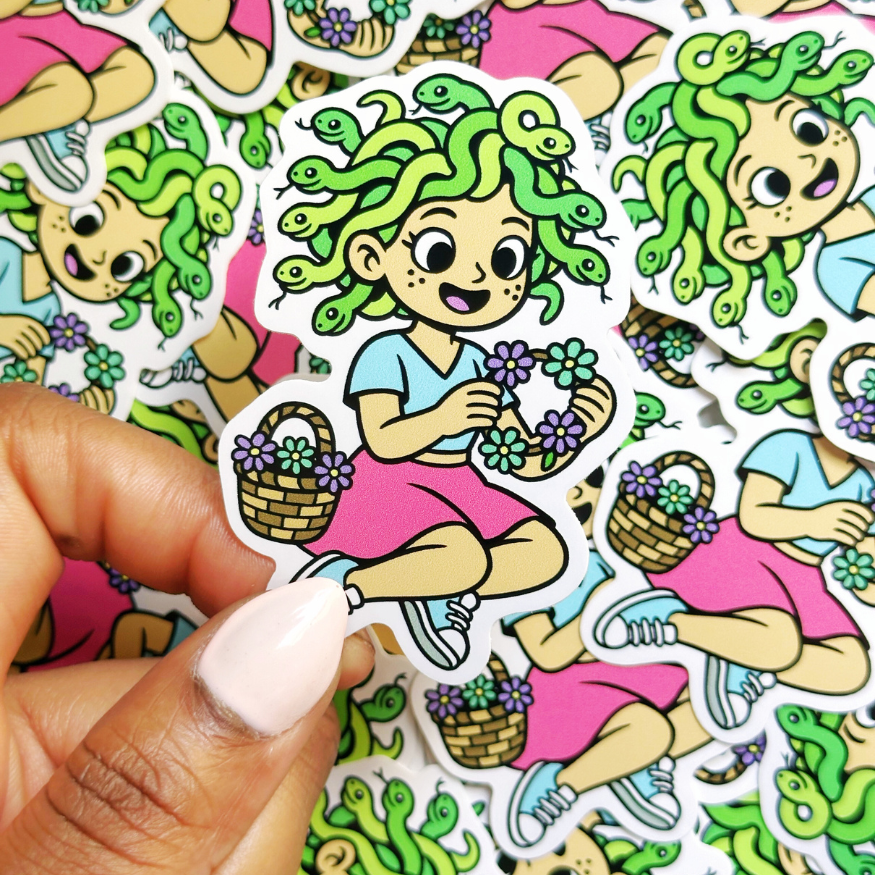 Medusa Flower Crown Sticker