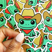 Load image into Gallery viewer, Cowboy Frog Sticker
