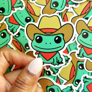 Cowboy Frog Sticker