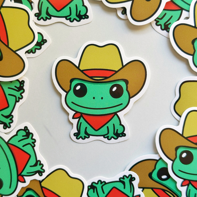 Cowboy Frog Sticker Stickers – Covered By Colors