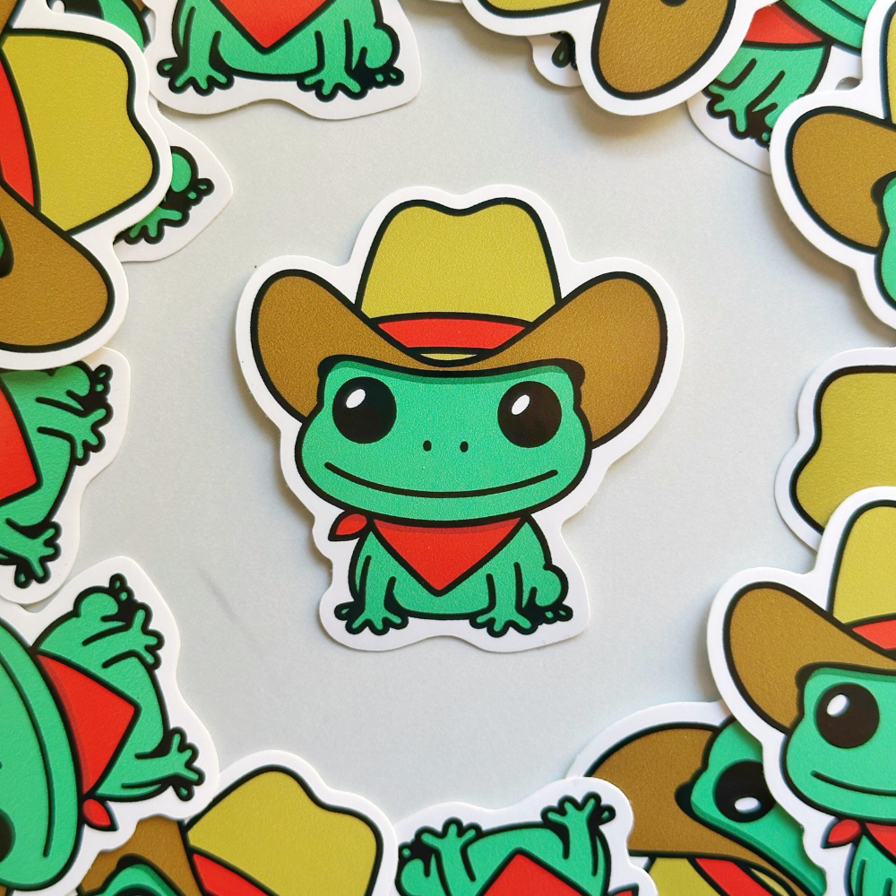 Cowboy Frog Sticker