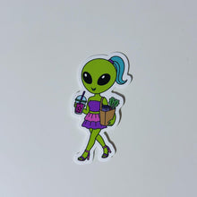 Load image into Gallery viewer, Alien Boba Tea Shopping Waterproof Vinyl Sticker
