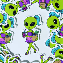 Load image into Gallery viewer, Alien Boba Tea Shopping Waterproof Vinyl Sticker
