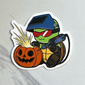 Carving Pumpkin Turtle Sticker