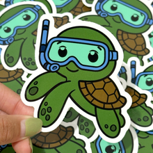 Load image into Gallery viewer, Scuba Turtle Sticker
