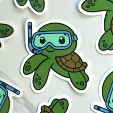 Load image into Gallery viewer, Scuba Turtle Sticker
