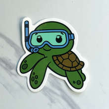 Load image into Gallery viewer, Scuba Turtle Sticker
