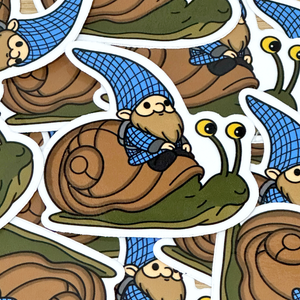 Gnome and Mr. Snail Sticker