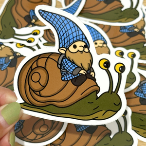 Gnome and Mr. Snail Sticker