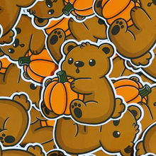Load image into Gallery viewer, Teddy Bear Pumpkin Sticker
