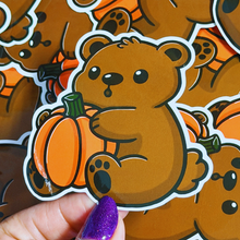 Load image into Gallery viewer, Teddy Bear Pumpkin Sticker
