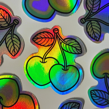 Load image into Gallery viewer, Holographic Cherry Hearts
