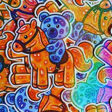 Load image into Gallery viewer, Glitter Horseriding Jelly Teddy Bear
