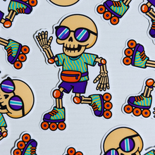 Load image into Gallery viewer, FLAWED Rollerblading Skelly Sticker
