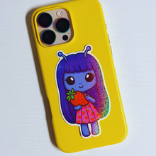 Load image into Gallery viewer, Glitter Strawberry Alien Cutie Sticker
