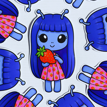 Load image into Gallery viewer, Jumbo Strawberry Alien Cutie Sticker
