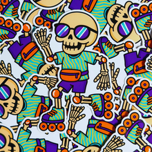 Load image into Gallery viewer, FLAWED Rollerblading Skelly Sticker

