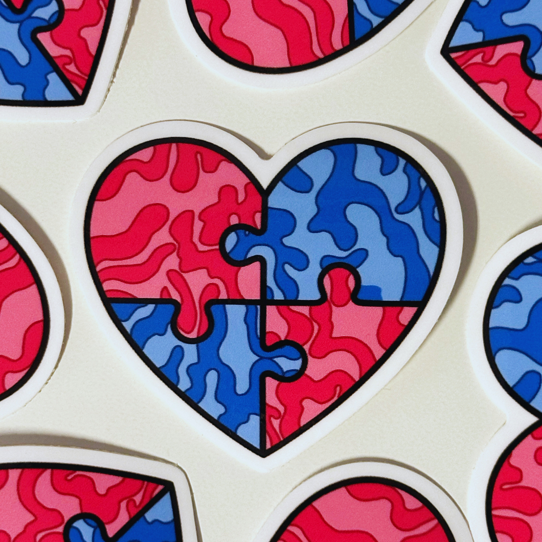 Puzzle Heart Sticker