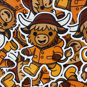 Jumbo Hyland Cow Sticker
