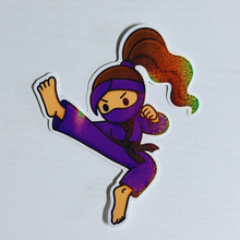 Load image into Gallery viewer, Glitter Fierce Ninja Sticker
