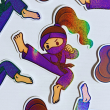 Load image into Gallery viewer, Glitter Fierce Ninja Sticker
