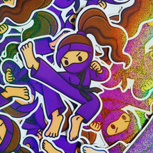 Load image into Gallery viewer, Glitter Fierce Ninja Sticker

