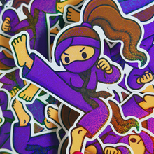 Load image into Gallery viewer, Glitter Fierce Ninja Sticker
