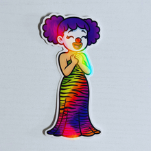 Load image into Gallery viewer, Holographic Clown Bae Sticker
