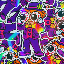Load image into Gallery viewer, Holographic Wowza Clown Sticker
