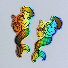 Load image into Gallery viewer, Randy Holographic Merman Sticker
