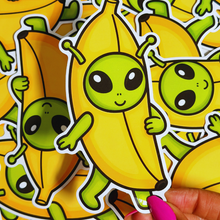 Load image into Gallery viewer, Jumbo Banana Alien Sticker
