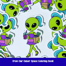 Load image into Gallery viewer, Alien Boba Tea Shopping Waterproof Vinyl Sticker
