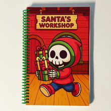 Load image into Gallery viewer, Grim Reaper in Santa's Workshop Spiral Notebook
