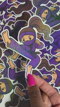 Load and play video in Gallery viewer, Glitter Fierce Ninja Sticker
