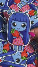 Load and play video in Gallery viewer, Jumbo Strawberry Alien Cutie Sticker
