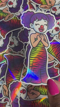 Load and play video in Gallery viewer, Holographic Clown Bae Sticker
