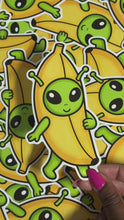 Load and play video in Gallery viewer, Jumbo Banana Alien Sticker
